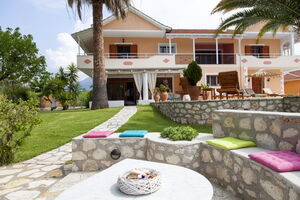 Cosy seating in the garden at luxery  Villa Aliki Vasiliki Greece