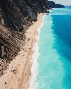 Caribbean Blue Water at Egremni Beach. Courtesy of Hello From Paradise