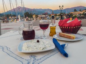 Greek Mezedes at Restaurant Poseidon Bay in Vasiliki Lefkada